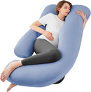 Sasttie Pregnancy Pillows for Sleeping, Jumbo U Shaped Cooling Full Body Pillow with Removable Cover, Pregnant Women Must Haves, Maternity Essential, Blue by TinyTreasures Baby Boutique