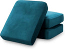 PrinceDeco Stretch Sofa Cushion Covers for Couches and Sofas,Soft Velvet Couch Seat Covers, Sofa Covers Washable, Seat Cushion Cover for 3 Couch Sofa Pet Friendly - Deep Teal, Each Width Up to 29.5" by CozyNest Decor