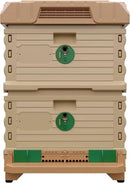Ergo Insulated 10 Frame Bee Hive Set [NO Frames Included] (Double Deep, Tan Body Green Entrance) by GreenHaven Gardens
