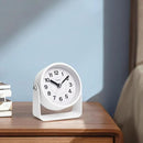 Analog Alarm Clock, Silent Non-Ticking Quartz Movement, Battery-Operated with Snooze & On-Demand Light, Easy to Set Gentle Wake Bedside Desk Clock, Ideal for Home, Travel, Office (White) by CozyNest Decor