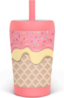 Kid Insulated Stainless Steel Tumbler with Silicone Straw, 12oz Sippy Cup for Kids (Sweet Ice Cream) by TinyTreasures Baby Boutique