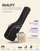 Donner 30 Inch Kids Electric Guitar Beginner Kits ST Style Mini Electric Guitar for Boys Girls with Amp, 600D Bag, Tuner, Picks, Cable, Strap, Extra Strings, DSJ-100, Black by TinyTreasures Baby Boutique