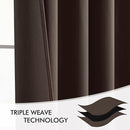 MIULEE Chocolate Brown Back Tab Blackout Curtains 108 Inch Long 2 Panels Set for Bedroom, Rod Pocket/Pinch Pleat Extra Long Thermal Insulated Living Room Darkening Pleated Light Blocking Drapes by TinyTreasures Baby Boutique