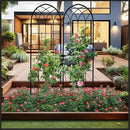 LZRS 2 Pack 71x20in Rustic Iron Arch Decoration Garden Trellis with Black Metal Coating – Perfect for Supporting Climbing Plants Outdoor, Roses, Vines, Flowers, and Vegetables. by GreenHaven Gardens