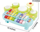 Fisca 3 in 1 Musical Instruments Toys, Electronic Piano Keyboard Xylophone Drum Set - Learning Toys with Lights for Baby & Toddler 1 2 3 Year Old Boys and Girls by TinyTreasures Baby Boutique