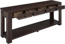 63" Solid Wood Console Table Sofa Table with Storage Drawers and Bottom Shelf,Farmhouse Entryway Table for Hallway Foyer,Sofa Couch Table,Fully Assembled (63" Espresso) by CozyNest Decor