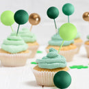 75 Pieces Cake Balls Topper Decorations Foam Cupcake Topper Mini Balloon Balls Cake Picks for Deco Birthday Party Wedding（Green Gold Series） by TinyTreasures Baby Boutique