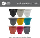 The HC Companies Caribbean Planter Pot - Outdoor & Indoor Plant Pot with Drainage Hole & Plug - Rolled Rim Plastic Pots for Plants & Flowers - Decorative Plant Pot (14" Honey, Pack of 2) by GreenHaven Gardens