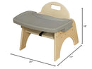 11'H Montessori Low Feeding Chair, Toddler Wooden Stackable Chair with Removable Tray, Safety Harness, Suitable for Ages 3-5 by TinyTreasures Baby Boutique