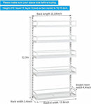 X-cosrack Wall Mount Spice Rack Organizer 5 Tier Height-Adjustable Hanging Spice Shelf Storage for Kitchen Pantry Cabinet Door, Dual-Use Seasoning Holder Rack with Hooks, White by CozyNest Decor