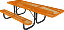 Coated Outdoor Furniture Heavy-Duty Portable ADA-Compliant Outdoor Picnic Table, Expanded Metal Patio Dining Furniture Made in America (8ft Rectangular, One-Side Handicap, Orange) by GreenHaven Gardens