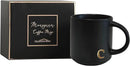 COLLECTIVE HOME - Black Monogram Ceramic Mugs, 15 oz Golden Initial Coffee Cups, Elegant Alphabet Tea Mugs, Personalized Halloween Mug with Gift Box, Perfect for Office and Home Décor (c) by CozyNest Decor