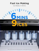GoveeLife Smart Countertop Ice Makers, Portable Ice Maker Machine with Self-Cleaning, 6 Mins 9 Bullet Ice, 26lbs/24Hrs, Voice Remote for Home Kitchen Party Camping, with Ice Scoop Stainless Silver by CozyNest Decor