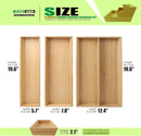 V-Shaped Bamboo Drawer Organizer Set of 3, Kitchen Large and Long Utensil Plate, Flatware & Silverware Storage Box, Wood Drawer Organizer for Bedroom, Living Room (19.6"x5.7" & 7.8" & 12.4") by CozyNest Decor