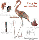 42'' Crane Garden Statue, Heron Outdoor Statue & Sculpture with Lotus Leaf, Metal Heron Yard Art Decor for Garden, Yard, Lawn, Pond (Brown & Blue) by GreenHaven Gardens