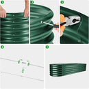 Land Guard 8×2×1.5ft Galvanized Raised Garden Bed Kit, Raised Garden Boxes Outdoor, Oval Metal Raised Garden Beds for Vegetables, Forest Green by GreenHaven Gardens