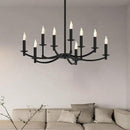 Round Black Chandeliers, Modern Candle Hanging Lights, LED Pendant Lighting Ceiling for Dining Room Bedroom Kitchen Island Farmhouse Living Room (Black-A 9Lights) by CozyNest Decor