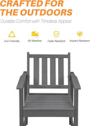 7 Pieces HDPE Outdoor Dining Set, Patio Dining Set with Umbrella Hole, All Weather Outdoor Dining Table Sets for 6, HDPE Patio Furniture Sets for Deck, Backyard, Lawn, and Poolside, Smoke Gray by CozyNest Decor