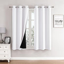 ChrisDowa 100% Blackout Curtains 63 inch Long for Bedroom with Black Liner, 2 Thick Layers Total Blackout Thermal Insulated Grommet Window Curtains 2 Panels Set (Pure White, 38 x 63 Inch) by TinyTreasures Baby Boutique