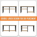 Albott 96" Adjustable 2-Tier Workbench with Solid Wood Top, Max 2000lbs Capacity, Built-in Power Strip with 4 AC Outlets & 2 USB Ports, Pegboard & 20 Hooks, Shop Garage Office by GreenHaven Gardens