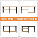 Albott 84" Adjustable 2-Tier Workbench with Solid Wood Top, Max 2000lbs Capacity, Built-in Power Strip with 4 AC Outlets & 2 USB Ports, Pegboard & 20 Hooks, Shop Garage Office by GreenHaven Gardens