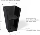 LA JOLIE MUSE 26 inch Tall Black Planters for Outdoor Plants,Set of 2 Tapered Planters with Trays,V-Shape Rectangular Garden Planters for Front Door, Patio and Deck by GreenHaven Gardens