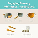 Wooden Play Kitchen for Kids with Working Sink & Faucet Toy – Montessori Sensory Pretend Playset for Toddlers 3-5 – Interactive Kids Kitchen Playset with Lights & Sounds by TinyTreasures Baby Boutique