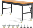 HABUTWAY Height Adjustable Workbench with Wheels 60" 2000 Lbs Capacity Solid Wood Work Station Heavy-Duty Rolling Work Tables for Garage Party Shop Office by GreenHaven Gardens
