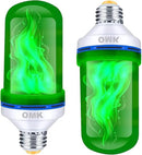 OMK - Christmas Decorations LED Flame Effect Light Bulbs - Upgraded 4 Modes Green Fire Simulated Lamps - Holiday/Christmas Gifts/Indoor/Outdoor Decoration Lights (2Pack) by GreenHaven Gardens