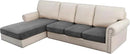 H.VERSAILTEX Velvet Stretch Sectional Couch Covers 4 Pieces Sofa Seat Cushion Covers L Shape Separate Cushion for Both Left/Right Couch (Large Sofa 3 Seater + 1 Chaise, Grey Striped) by CozyNest Decor