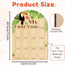ORIGACH My First Year Baby Growth Photo Display Wood Board - 12 Months Newborn Milestones Photo Board - Neutral Baby Keepsake Board 1st Birthday Party Nursery Decor New Mom Gift - Toucan & Leaves by TinyTreasures Baby Boutique