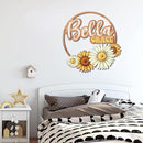 Custom wooden nursery name sign, Boho nursery wood 2 layer, Floral nursery name sign for girls, Daisy Sunflower Baby name signs for nursery, Wood name signs, Baby shower, Nursery decor flower gift/18 by TinyTreasures Baby Boutique