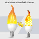 Hompavo 【Upgraded】 LED Flame Light Bulbs, 3 Modes Flickering Light Bulbs, E12 Chandelier Base Candle Fire Light Bulb for Halloween Christmas Party Porch Indoor & Outdoor Home Decoration - 6 Pack by GreenHaven Gardens
