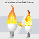 Hompavo 【Upgraded】 LED Flame Light Bulbs, 3 Modes Flickering Light Bulbs, E12 Chandelier Base Candle Fire Light Bulb for Halloween Christmas Party Porch Indoor & Outdoor Home Decoration - 2 Pack by GreenHaven Gardens