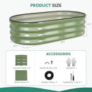 Galvanized Raised Garden Bed Outdoor - 4×2×1ft Planter Raised Beds for Gardening | Oval Metal Garden Planter Box with Safety Edging and Gloves for Vegetables Fruits and Flowers OliveGreen by GreenHaven Gardens