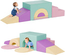 Soft Foam Climbing Blocks Set – Large 5-in-1 Soft Play Toys Crawling & Sliding Climbing Arch for Toddlers, Foam Playset for Nursery,Preschool,Pink by TinyTreasures Baby Boutique