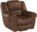 CANMOV Leather Recliner Chair, Classic and Traditional Manual Recliner Chair with Comfortable Arms and Back Single Sofa for Living Room, Nut Brown by CozyNest Decor