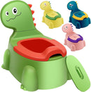 Potty Seat Baby Training Chair Boys Girls Toddler Dinosaur Comfortable children 1-5 years old Baby toilet Animal seat with lid back potty trainer (Green) by TinyTreasures Baby Boutique