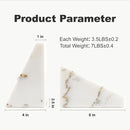 Marble Book Ends White, Heavy Duty Book Ends for Shelves, Decorative Natural Book Stopper，Unique Decorative Bookend for Home Shelves Calacatta Natural Marble Bookend, Set of 2 by CozyNest Decor