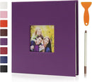 RECUTMS Photo Album Self Adhesive Magnetic Scrapbook 4x6 5x7 8x10 Pictures Scrapbook Album, 40 Pages Photo Book for DIY Baby Family Wedding with Metal Pen and Plastic Board (Purple) by TinyTreasures Baby Boutique