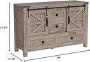 T4TREAM 48'' Farmhouse Dresser for Bedroom w/4 Drawers & Sliding Barn Doors, Tall Chest of Drawers, Rustic Dresser TV Stand w/Shelf, Organizer for Bedroom, Living Room, Foyer,Light Rustic Oak by TinyTreasures Baby Boutique