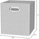 Amazon Basics Collapsible Cube Storage Organizer Bins, 6-Pack, 10.5 x 10.5 x 11 inches, Light Grey by CozyNest Decor