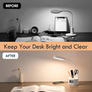 WILIT LED Desk Lamps for Home Office with Pen Holder, Table Lamp for Bedroom with USB Charging Port & Clock, RGB Night Light, Study Lamp for Kids Student, Desk Lamp for College Dorm Room Essentials by TinyTreasures Baby Boutique