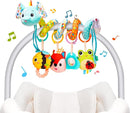 Koty Car Seat Toys, Cute Elephant Car Seat Toys for Babies 0-6 Months Boy, Stroller Toys with Crinkle, Teether, Music Box, Rattle, BB Squeaker for 0 3 6 9 12 Months Babies Infant Boys Girls Gifts by TinyTreasures Baby Boutique