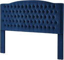 24KF Upholstered Button Tufted King Headboard and Velvet Fabric King/California King- Navy by CozyNest Decor