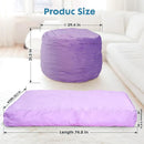 Bmag Giant Bean Bag Chair for Adults, 6FT Bean Bag Chair Convertible Bean Bag Pad, Large Chairs with Memory Foam Filler, Removable Washable Cover for Living Room Bedroom Office - Purple by TinyTreasures Baby Boutique