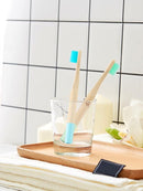 Bamboo Kids Toothbrushes (6 Pack) - Soft Bristle Organic Compostable BPA Free Toothbrush for Kids Toddler Baby Tooth Brush, Eco Friendly Natural Biodegradable Wooden Toothbrush - Round Handle by TinyTreasures Baby Boutique