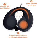 INFANZIA Kids Chin Supporting Travel Neck Pillow, Helps Support Head and Neck, Comfortably Designed for Head, Neck, and Chin Support - Ideal for Toddlers and Children,Black by TinyTreasures Baby Boutique