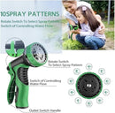 J&B XpandaHose 50ft Expandable Garden Hose with Holder - Heavy Duty Superior Strength 3750D - 4 -Layer Latex Core - Extra Strong Brass Connectors and 10 Spray Nozzle w/Storage Bag (Green 50) by GreenHaven Gardens