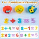 Montessori Arithmetic Math Toy Set, Toddler Wooden Montessori Toys for 2 3 4 5 6 Years Old, Number Cognitive Clip Bead Matching Game, Boy Girl Birthday Gift by TinyTreasures Baby Boutique